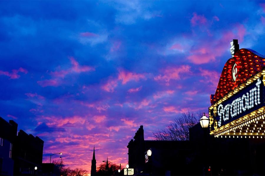 night sky in the city